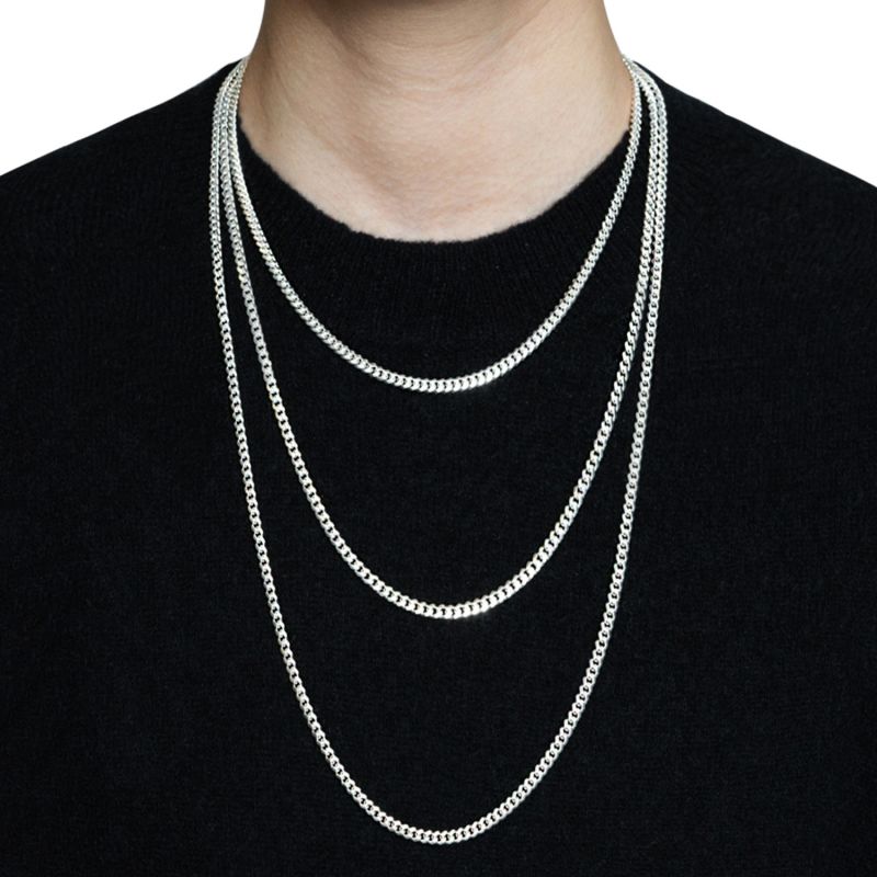 3.5Mm Miami Curb Chain Necklace Long image