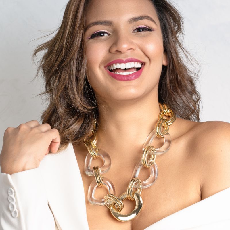 Lucite top link necklace