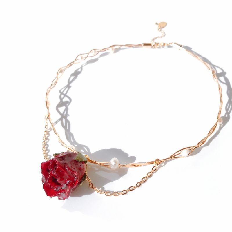 Grande Amore Rosebud & Pearl Choker Necklace image