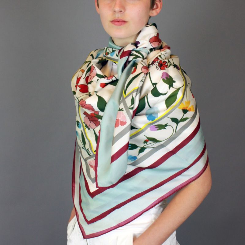 Silk Scarf With Backyard Flowers image