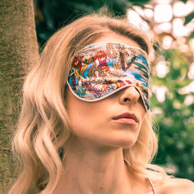 Swamp Print 100% Silk Eye Mask image