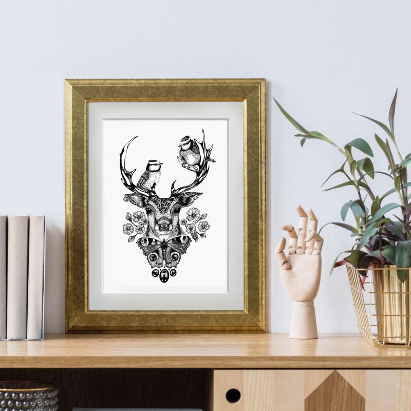 'The Roe Deer' Fine Art Print A5 image