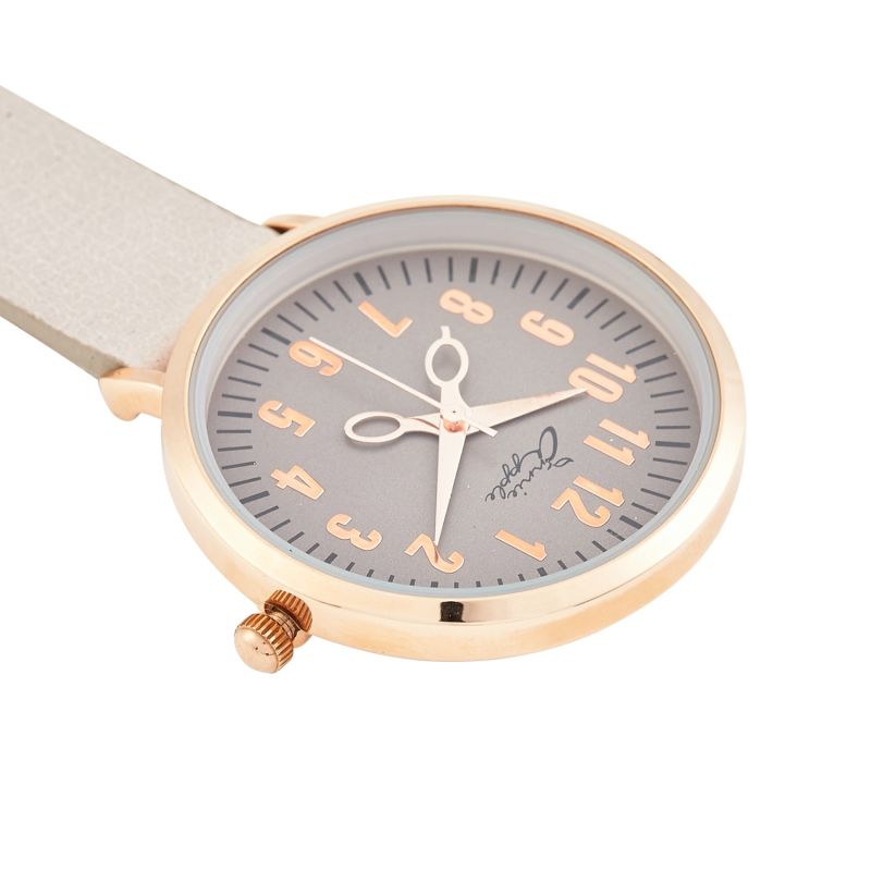 Annie Apple Rose Gold/Grey Leather Nurse Fob Watch Numeral Dial image