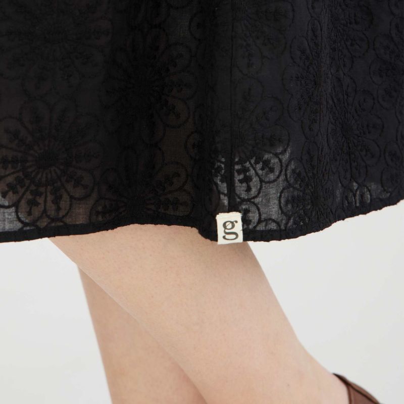 The Grobund Vilma Dress - The Reversible One In Black With Floral Embroidery image