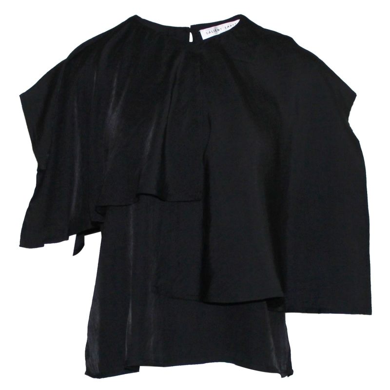 Magdelena Soft Viscose Layered Top In Jet image