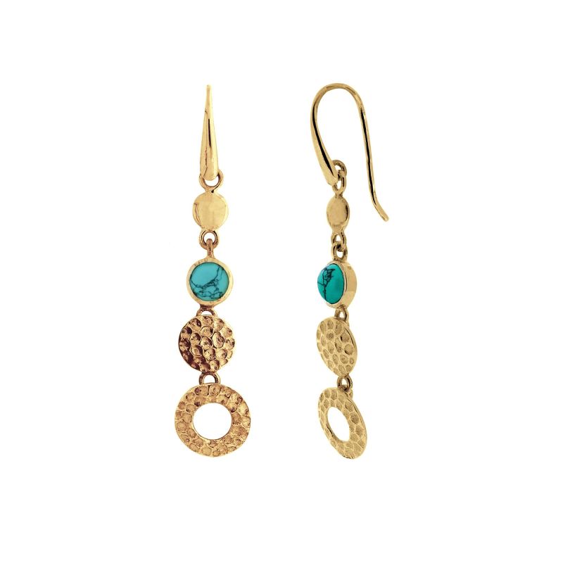 Lakshmi Gold Vermeil Statement Drop Earrings - Turquoise image