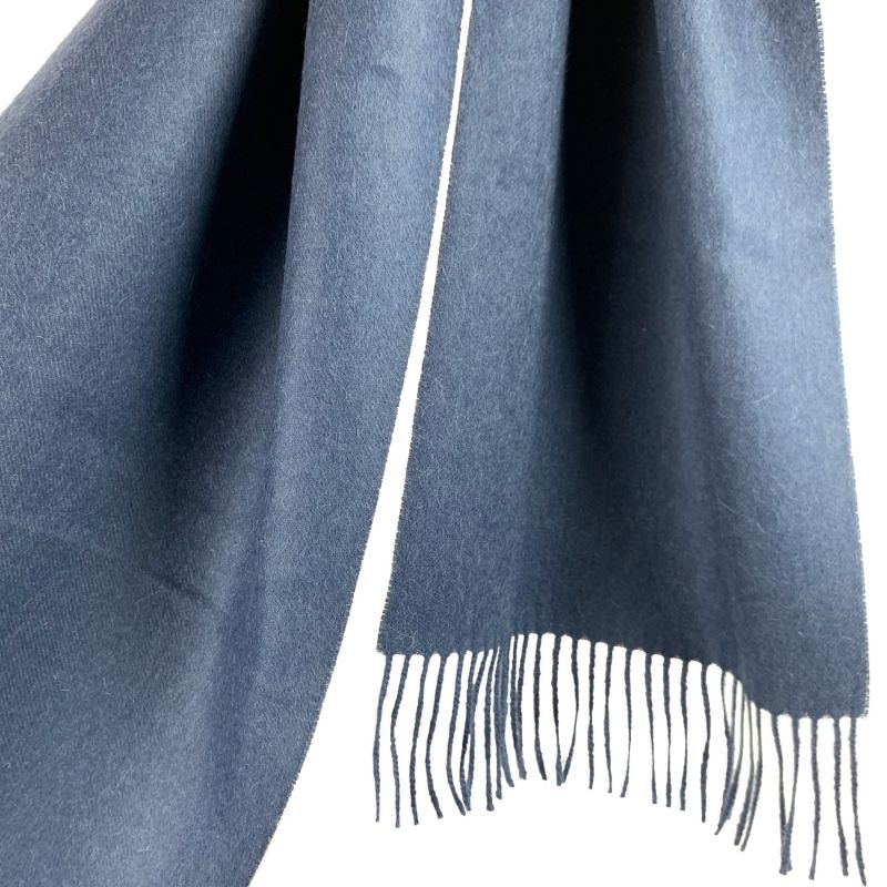 Navy Baby Alpaca Fringed Scarf image