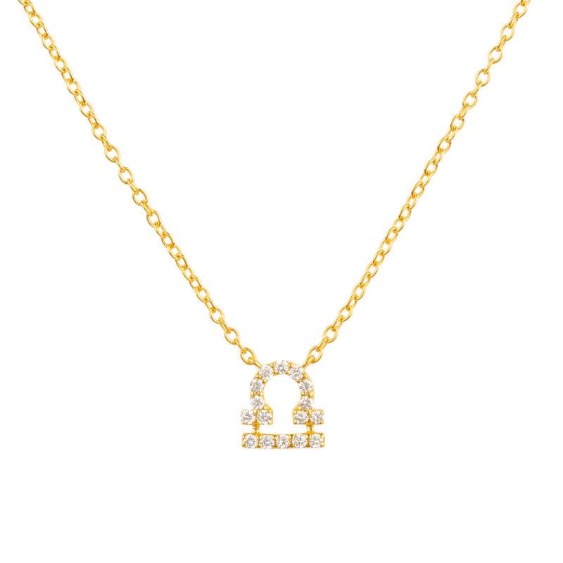 Diamond Zodiac Necklace Gold Libra image