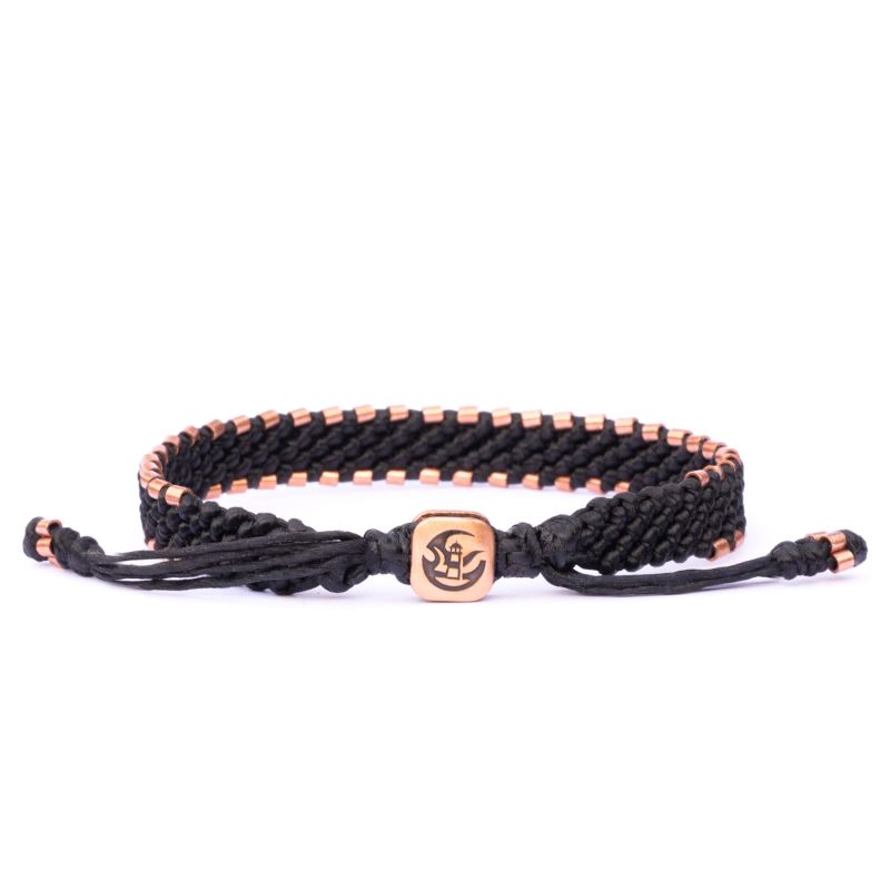 Solid Copper Bracelet For Mens All Black - Black image