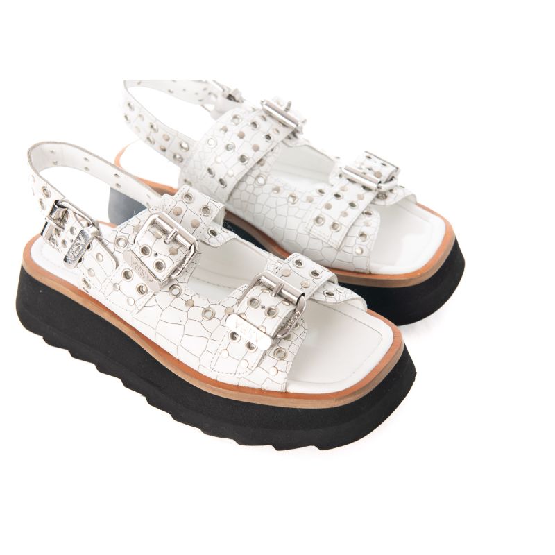 Sabre - White Croc Leather Chunky Sandal image