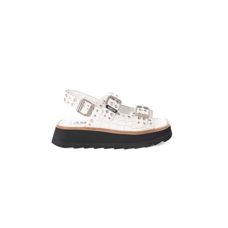 Sabre - White Croc Leather Chunky Sandal image