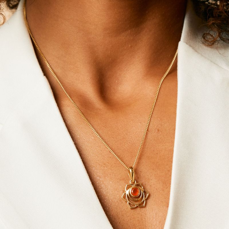 Sacral Chakra Gold Vermeil Necklace - Carnelian image