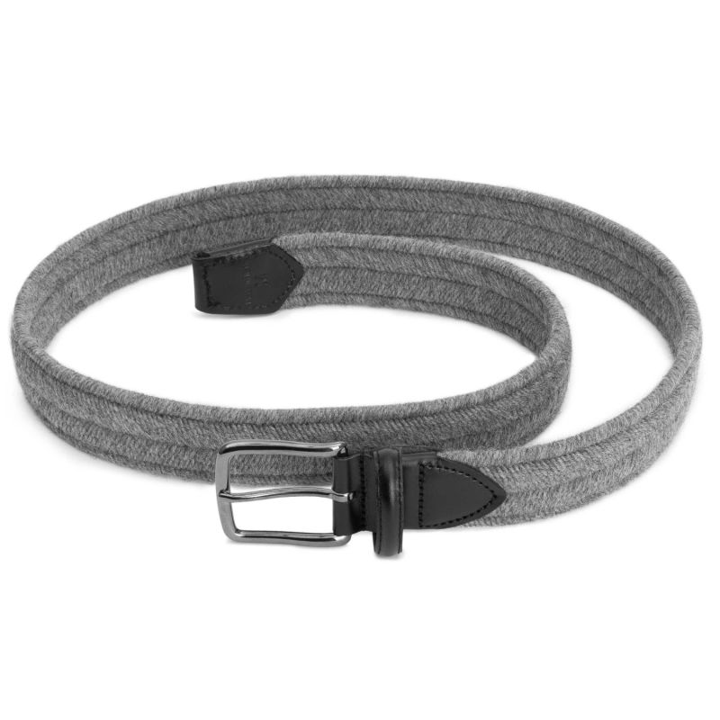 Elastic Braided Wool Belt Grey Flavio image