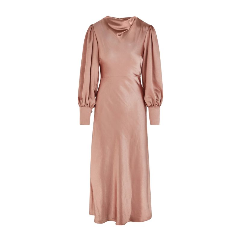 Sadie Blush Pink Cowl Neck Midi Dress image