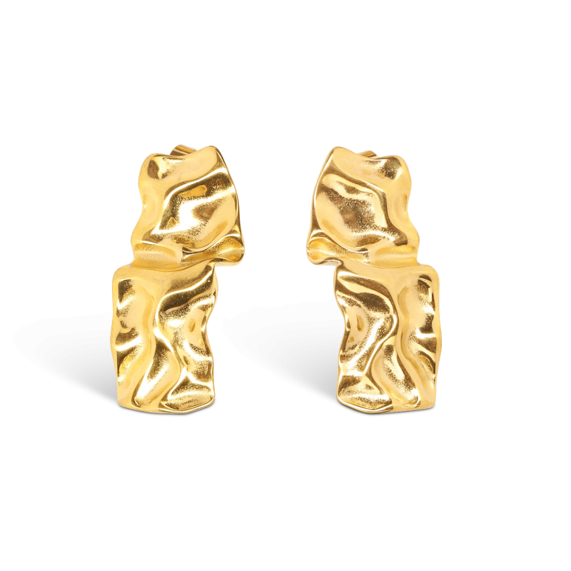 Sakura Statement Irregular Gold Earrings image