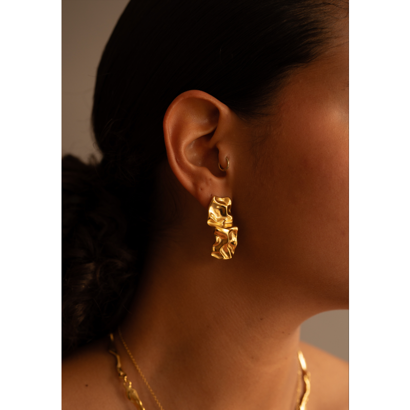 Sakura Statement Irregular Gold Earrings image