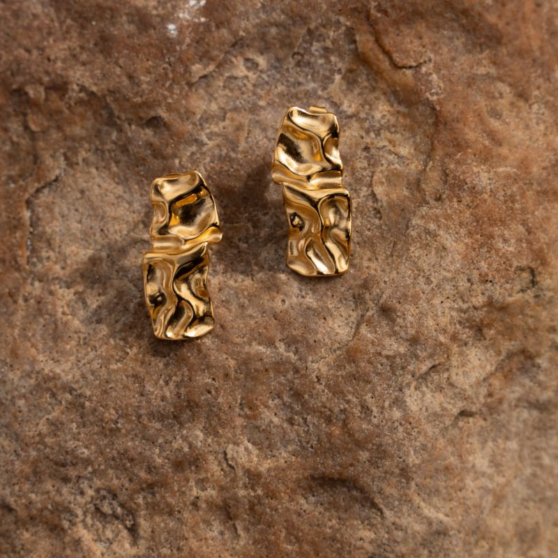 Sakura Statement Irregular Gold Earrings image