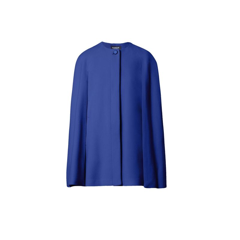 Cora Wool & Cashmere-Blend Cape Coat In Royal Blue image
