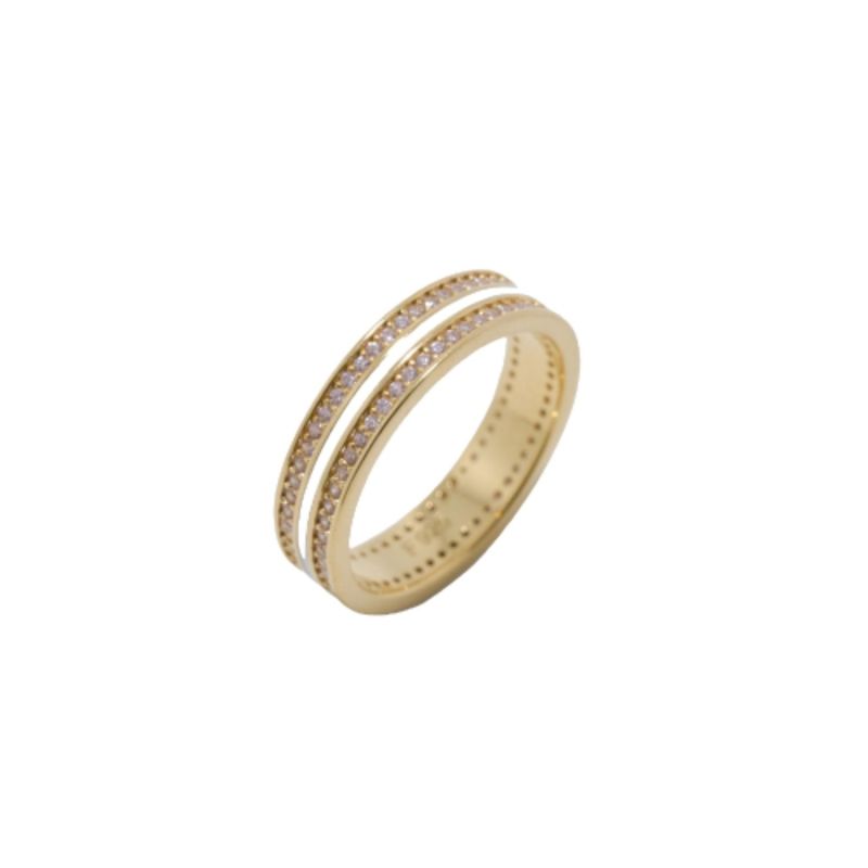 Sana Stones And White Enamel Gold Ring image