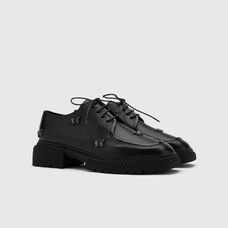 Sassa Black Leather Women's Oxford image