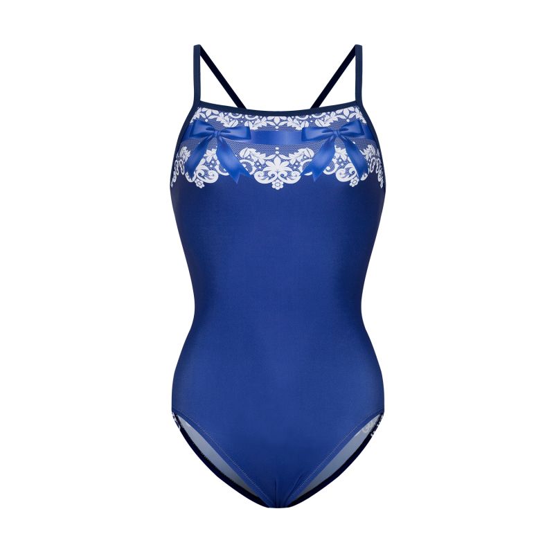 Satin Bows Swimsuit - Royal Blue image