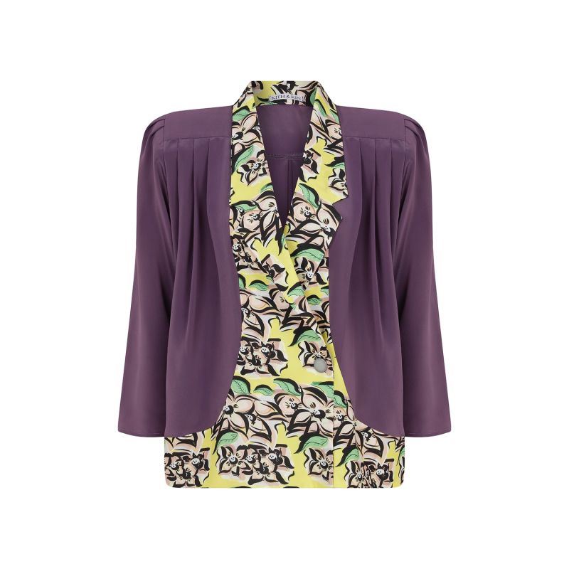 Purple Jacket With Signature Print Bands image