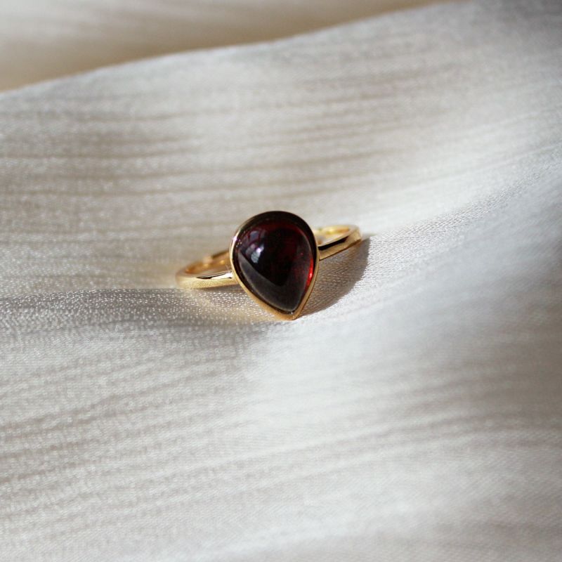 Scarab Gold Vermeil Red Garnet Ring image