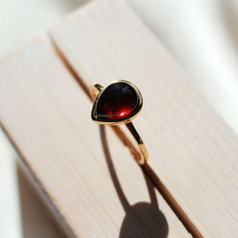 Scarab Gold Vermeil Red Garnet Ring image