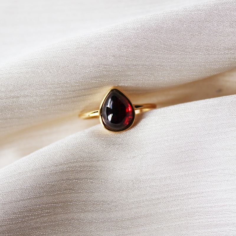 Scarab Gold Vermeil Red Garnet Ring image