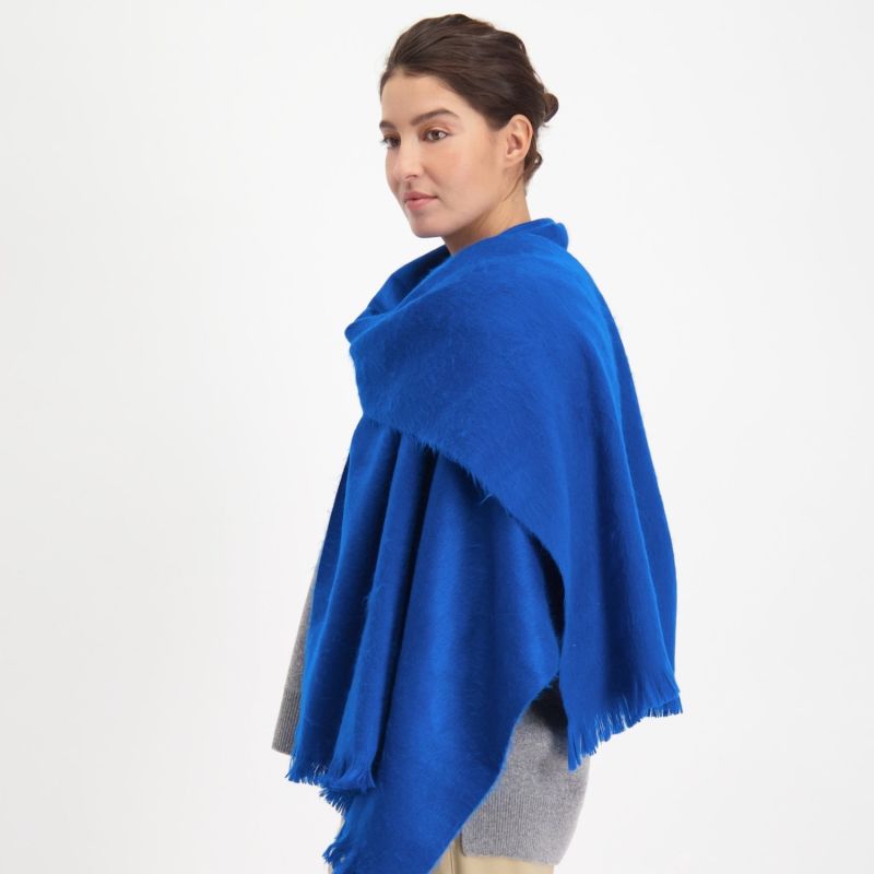 Scarf/Shawl Cobalt Blue Alpaca Wool image