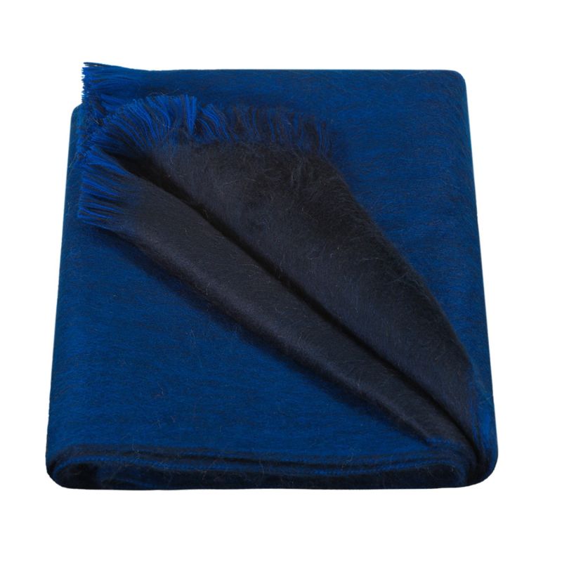 Scarf, Shawl Slim Double Cobalt & Royal Blue - Alpaca Wool image