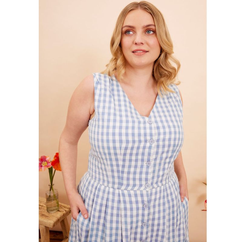 Scarlett India Blue Check Dress Emily and Fin Wolf & Badger