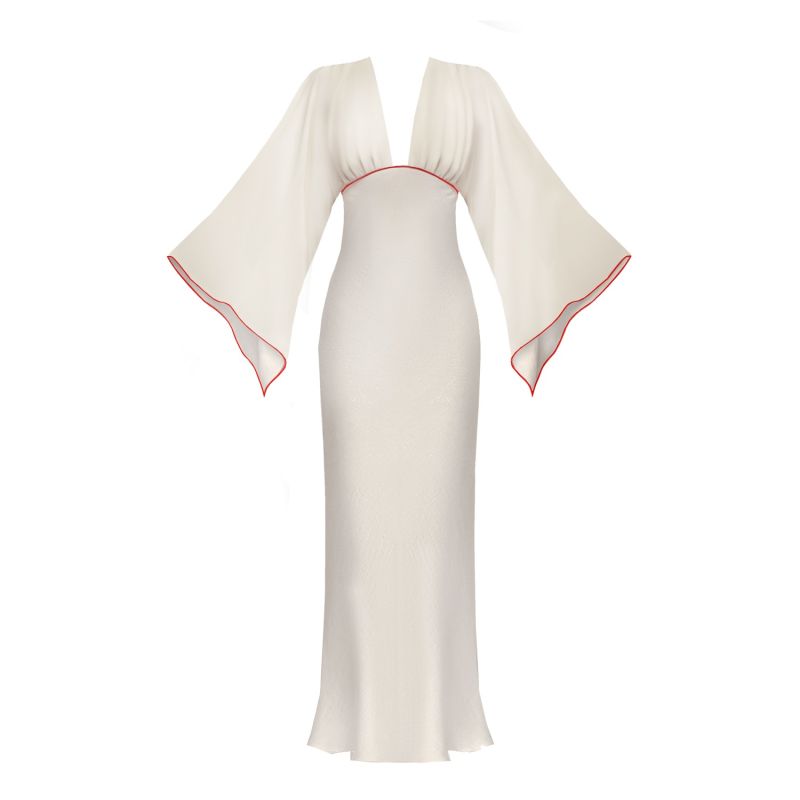 Scarlett Kimono Gown In Alabastrine White image