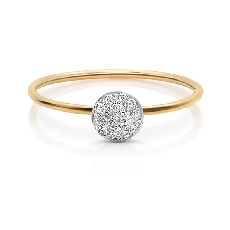 Diamond Lente Ring In 18K Rose Gold image