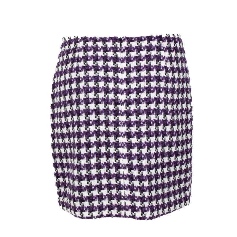 Purple White Wooly Mini Skirt image