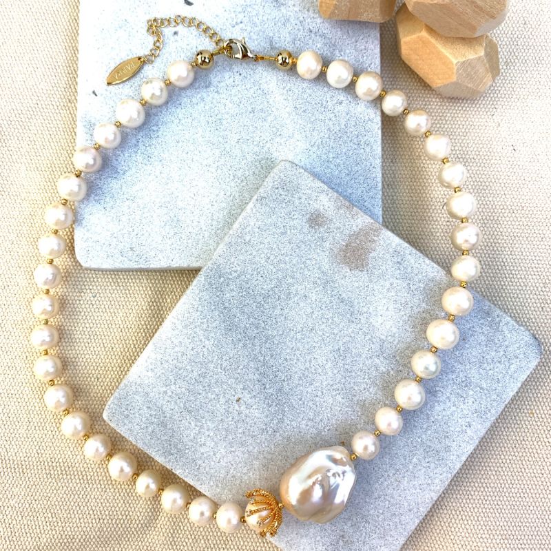 Freshwater Pearls With Baroque Pearls Timeless Short Necklace image