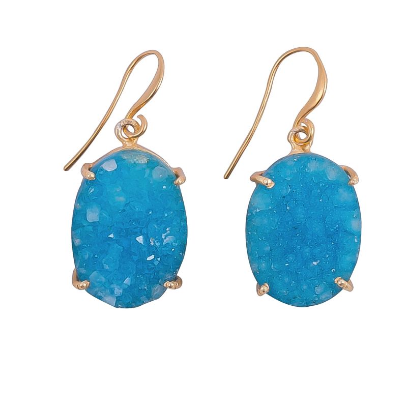 Blue Raw Druzy Earrings image