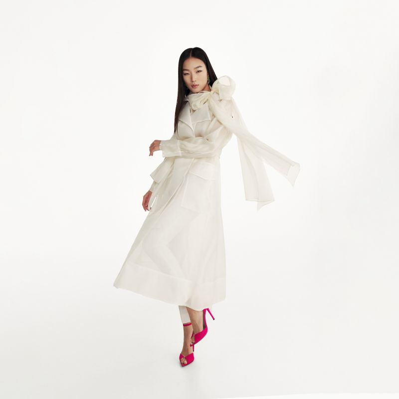 See Through Butter Organza Coat image