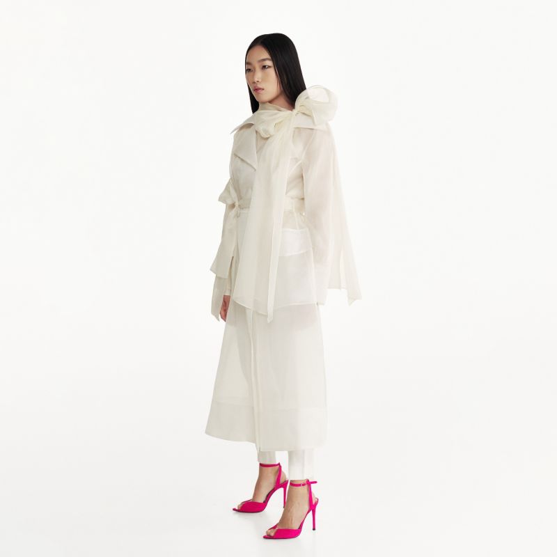 See Through Butter Organza Coat image