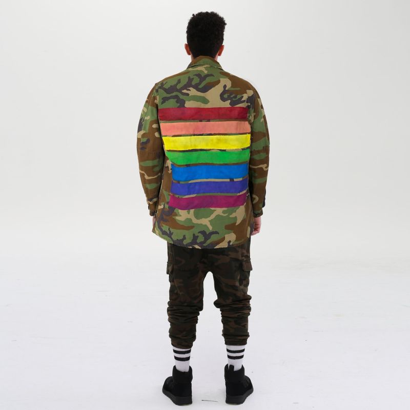 Camouflage Pride Stripes Military Jacket image