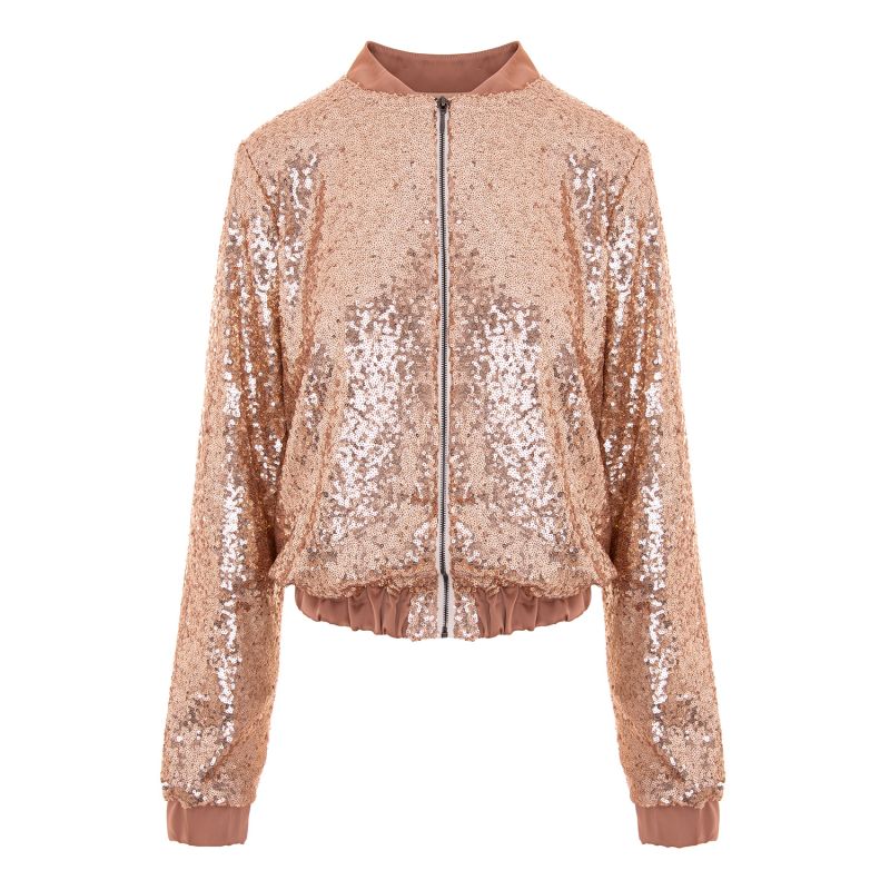 Sequin-Embellished Bomber Jacket image