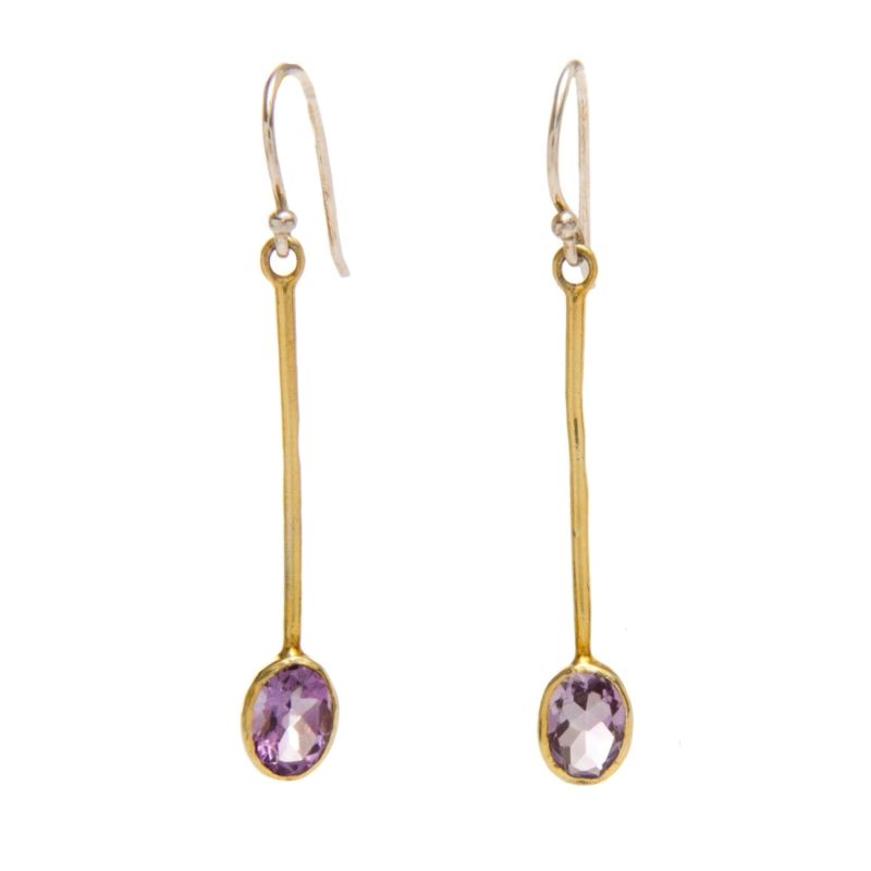 Sequola Earrings In Silver Gold & Amethyst | Gallardo & Blaine Designs ...