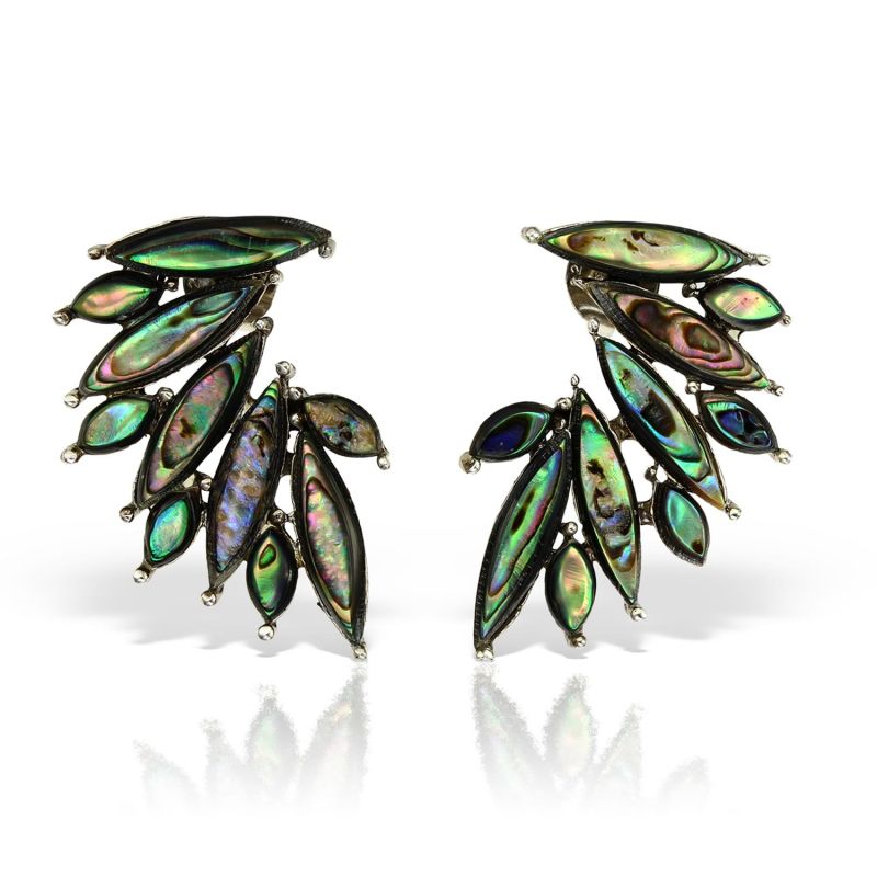 Serafim Dark Wing Earrings, Abalone And Sterling Silver image