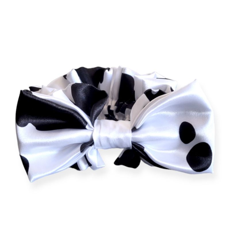 Serena Scrunchie - Cow Print Black And White image