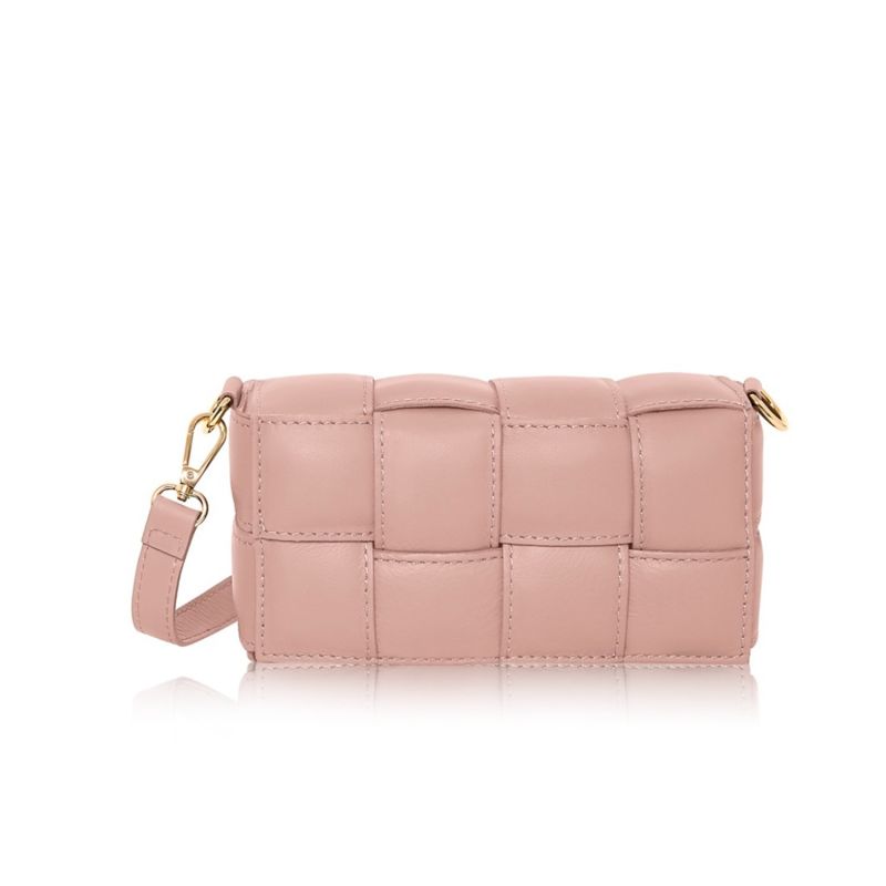 Serena Woven Crossbody Handbag In Blush image