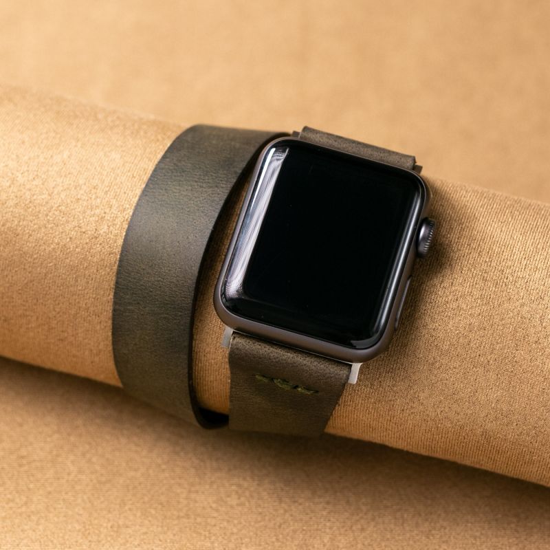 Double leather band apple watch store