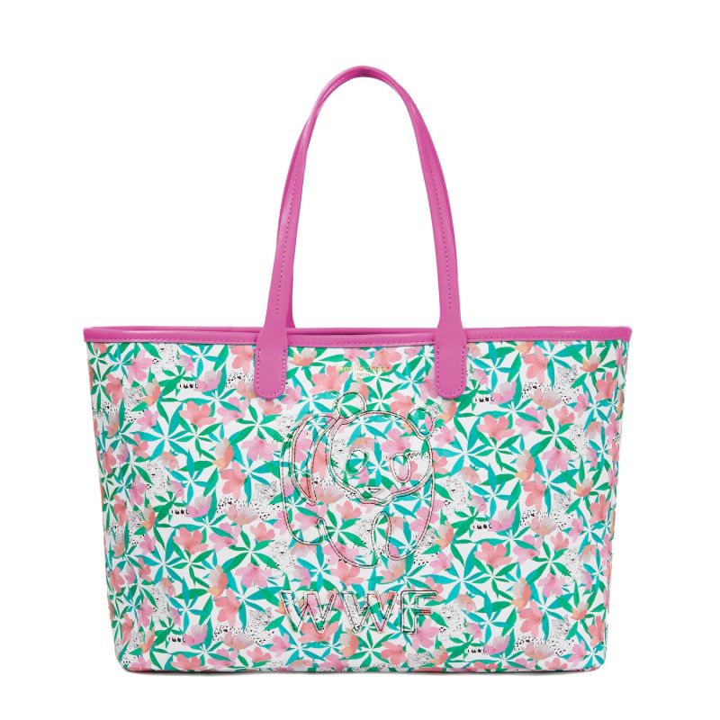 Limited Edition Vegan Leather Pink Wwf Tote Bag | Fenella Smith | Wolf ...