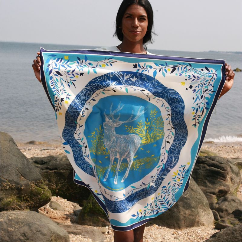 Silk Scarf Of Blue Jungle image