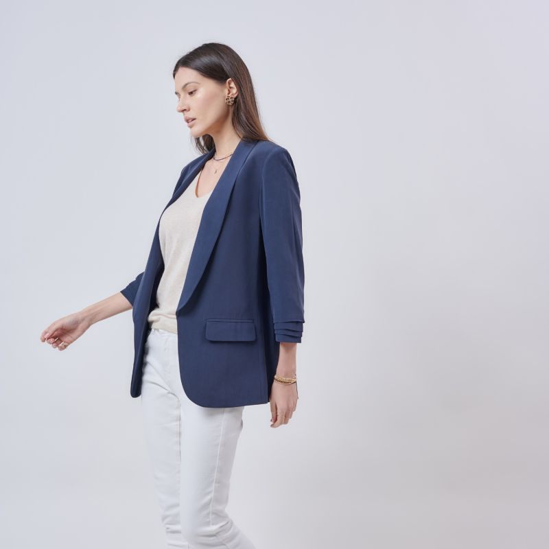 Luca Silk Blazer - Blue image