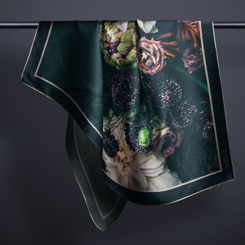 Shadow Bloom Square Silk Scarf image